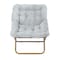 Flash Furniture Archer 28-in Oversized Portable Faux Fur Folding Saucer Chair, Gray Faux Fur/Soft Gold Frame FV-FSC-027-GY-SGD-GG - alternate 5